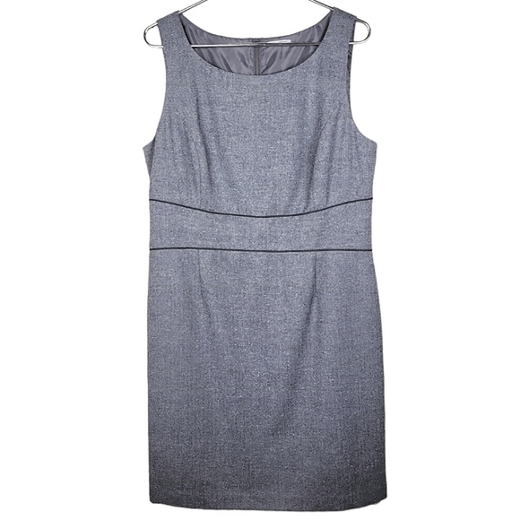 Halogen Grey Herringbone Wool Blend Sheath Dress - Picture 1 of 9
